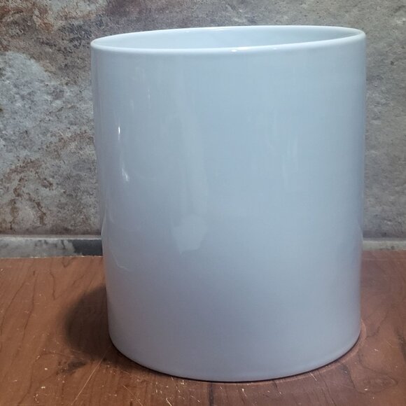 Scroll Collection Utensil Holder White Ceramic Cannister - Picture 5 of 8